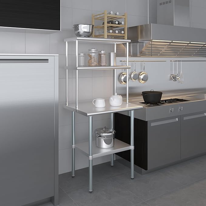 AmGood Double OverShelf Stainless Steel NSF - Many (30" Long x 14" Deep)-Ruum Studio Home