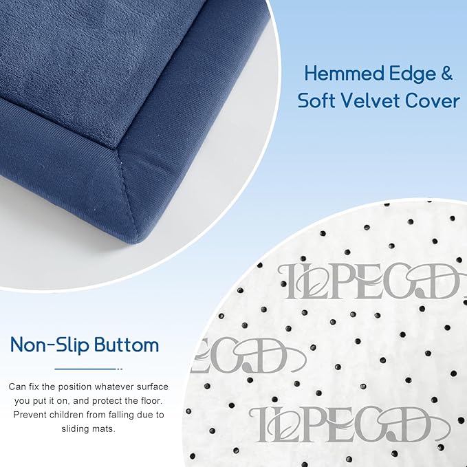 Baby Play Mat for Floor Tummy Time Mat Nursery Rug Muscle Mat Area Rug Playroom Rug Tatami Mat 6'7"x5'11" Memory Foam 1.3" Thick Crawling Mat for Babies,Toddlers, Infants, Kids,Floor Mat(Blue)-Ruum Studio Home