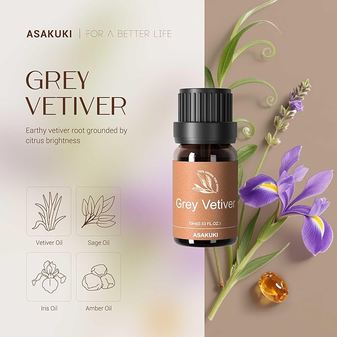 ASAKUKI Essential Oils Set – 6×10ml Cologne-Inspired Unisex Fragrance Oils for Diffusers – Elegant, Clean, and Confident Scents Loved by Women and Men-Ruum Studio Home
