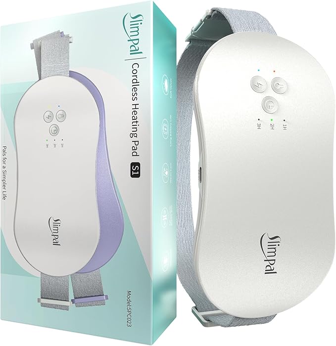 Slimpal Portable Heating Pad for Period Cramps, Electric Cordless Heating Pad for Menstrual Cramps Relief, 3 Timer Auto Off Setting, Wearable Heat Pad Belt Gifts for Her Women Girl Wife, Beige-Ruum Studio Home