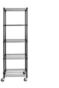 Seville Classics UltraDurable Heavy Duty NSF Solid Steel Wire Rack Storage Unit, Organizer for Garage, Warehouse, Office, Restaurant, Classroom, Kitchen, Black, 5-Tier Shelving, 24" W x 18" D-Ruum Studio Home