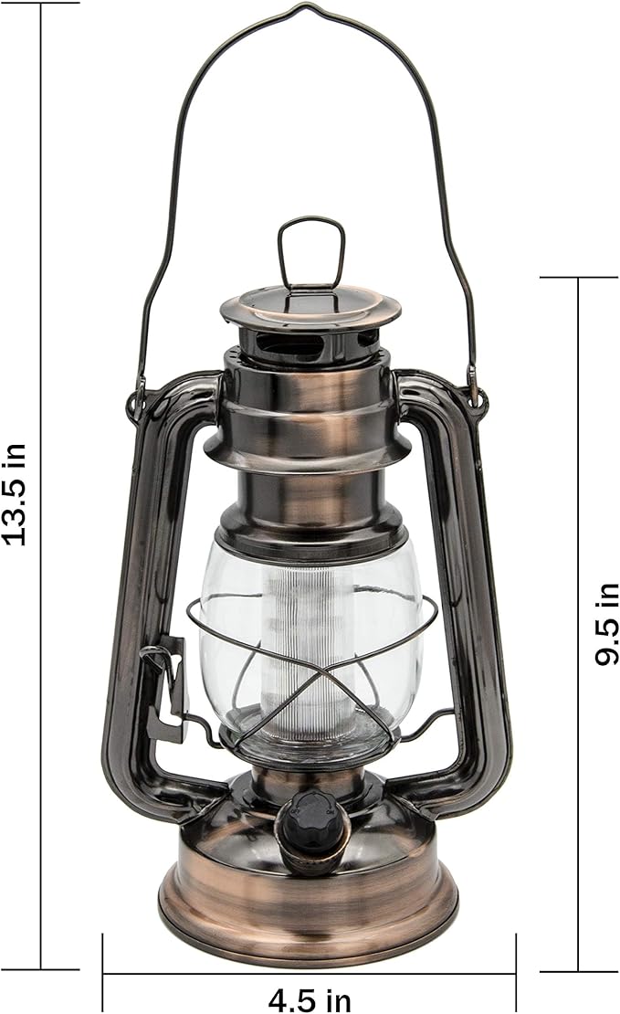 YAKii LED Vintage Lantern Metal Hanging Hurricane 12 LED Dimmer Switch Warm White Battery Operated Lantern Power Outage Indoor Camping Lighting Outdoor Brooklyn Decoration(Copper Pack of 8)-Ruum Studio Home