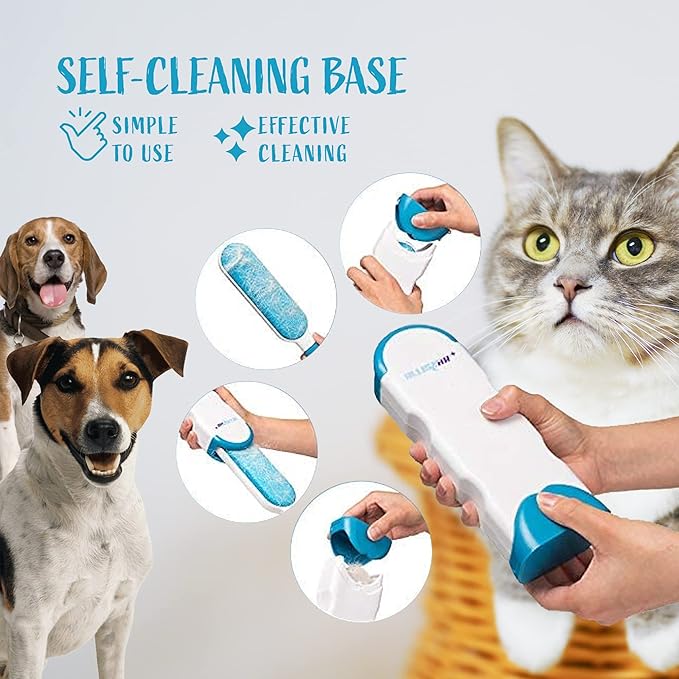 Lint Brush and Pet Hair Remover for Laundry, Clothes, Couches, Car Seats, Furniture and Fabric. Reusable Dog and Cat Fur Wizard Hair Removal Brush. ALLISTAR (Sky Blue)-Ruum Studio Home