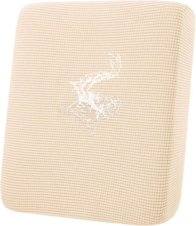 hyha Waterproof Couch Cushion Covers for Pets, Non Slip Sofa Seat Cover for Dogs Washable, Soft Thick Stretch Jacquard Fabric, Sofa Slipcovers with Elastic Bottom (1 Piece for Backrest L, Beige)-Ruum Studio Home