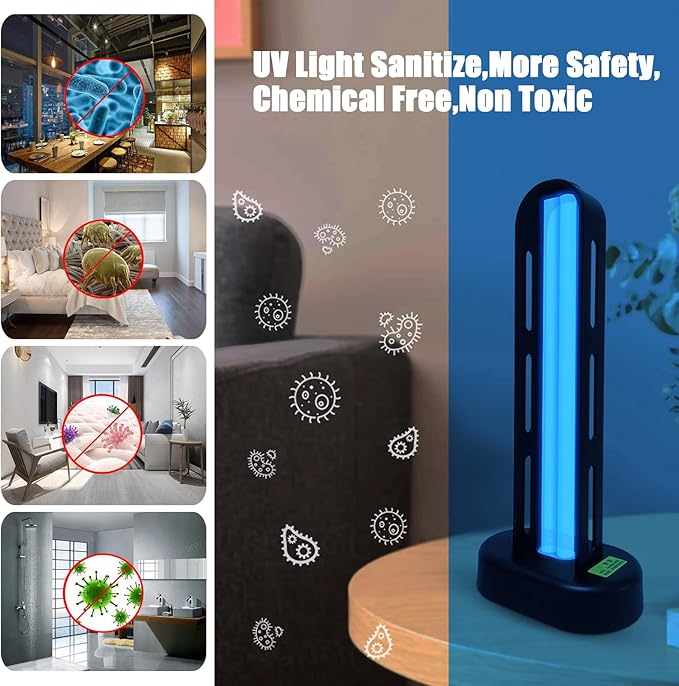 BAIMNOCM 3 Pack 38W UV Light Sanitizer, UVC Germicidal Lamp with Remote Control, UV Disinfection Light Bulb for Basement/Bedroom/Kitchen (2 Ozone Free + 1 Ozone)-Ruum Studio Home
