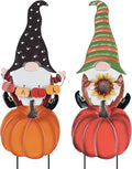 hogardeck Fall Decorations for Home Outdoor, 2 Pcs Metal Gnome Decorative Garden Stakes with Pumpkins for Fall Decor, Yard Signs for Garden Home Lawn Patio Thanksgiving Decorations-Ruum Studio Home