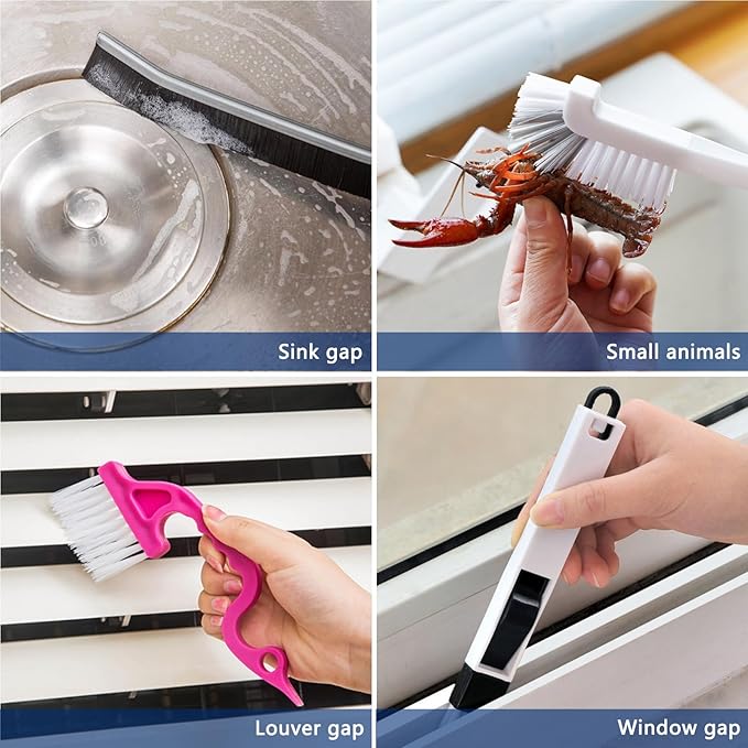 14Pcs Small Crevice Cleaning Brush Set, Groove Gap Cleaning Tool for Cleaning Kitchen,Bathroom, Corner, Sink,Door,Window Track,Cup-Ruum Studio Home
