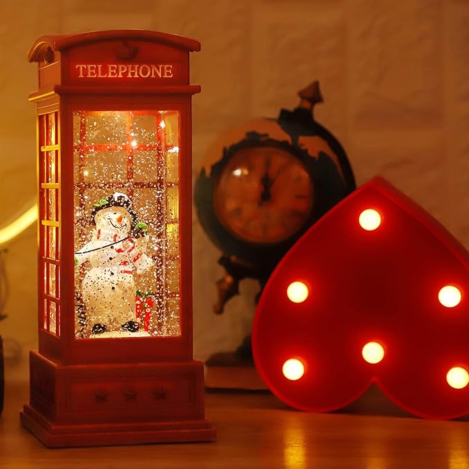 House & Garden Decoration,Christmas Lantern with 8 Pieces of Music,Sparkling Crystal Keep Circling Around The Snowman Families Music Box as a (Snowman)-Ruum Studio Home