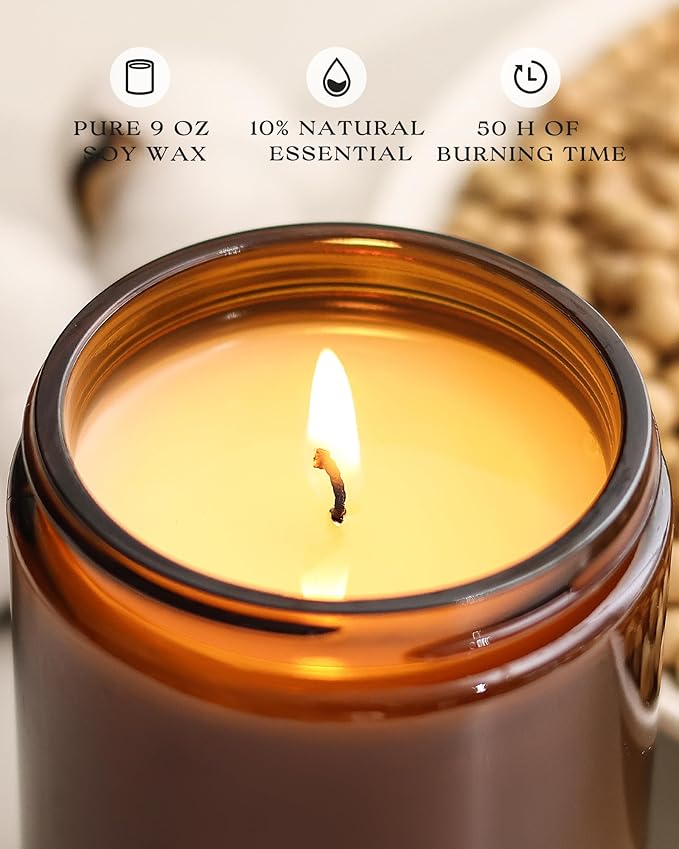 AOOVOO Pumpkin Spice Candles - 9 oz Scented Candles, Aromatherapy Candle, Soy Candle for Home Scented-Ruum Studio Home
