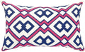 Alysheer Embroidered Lumbar Decorative Throw Pillow Cover 12"x 20", Classic Boho Geometric Embroidery Pattern Cotton Rectangular Cushion Case for Sofa Couch Living Room Bedroom(Blue Pink)-Ruum Studio Home