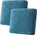 H.VERSAILTEX Velvet Stretch Couch Cushion Cover Plush Cushion Slipcover for Chair Loveseat Sofa Cushion Furniture Protector Seat Cushion Sofa Cover (2 Piece Large Sofa Cushion Covers, Peacock Blue)-Ruum Studio Home