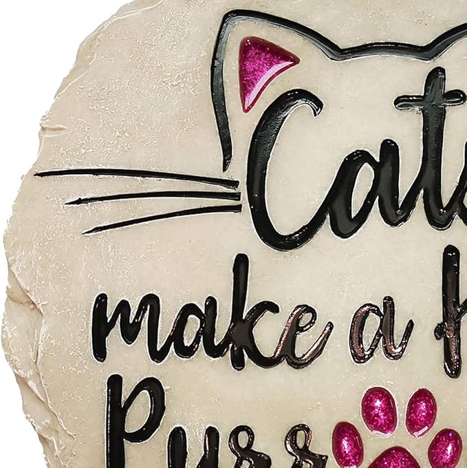 Spoontiques - Garden Décor - Cats Make a Home Purrfect Stepping Stone - Decorative Stone for Garden-Ruum Studio Home