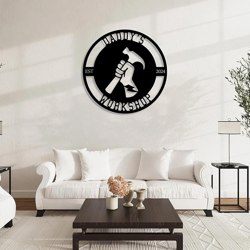 Personalized Metal Signs | Custom Plaque Wall Art | Worshop Metal Sign | Custom Sign Outdoor Metal | Custom Work Shop Metal Sign | Shop Signs | Personalized Father Gifts | Family Name Sign-Ruum Studio Home