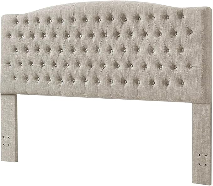 24KF Upholstered Tufted Button Linen Fabric Headboard,Comfortable Fashional Headboard King/CA King Size,Linen-Ruum Studio Home