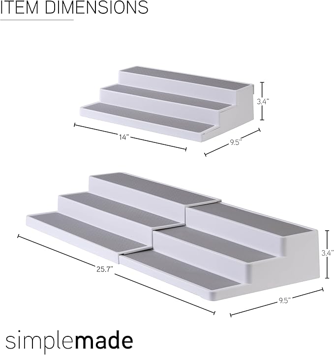 SIMPLEMADE 3-Tier Spice Rack Organizer - Versatile Storage Shelf for Kitchen, Bathroom, Bedroom & Office, Set of 1, White-Ruum Studio Home