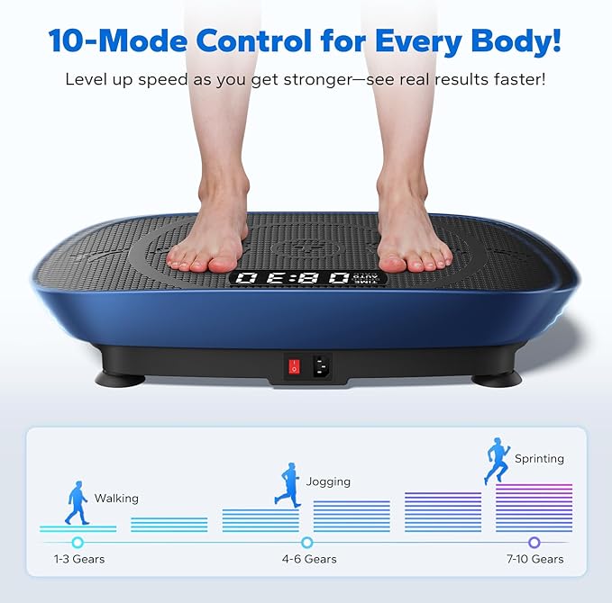 MERACH Slim Vibration Plate Exercise Machine, Vibration Plate for Lymphatic Drainage Weight Loss, Vibrating Plate with Real-Time Calorie Tracking on LED Display, Workout Equipment for Home Women Men-Ruum Studio Home