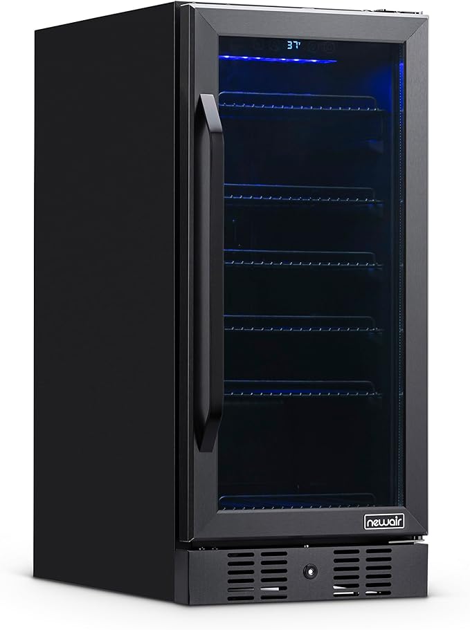 Newair 24" Wine and Beverage Refrigerator 20 Bottle and 70 Can Capacity, Built-in or Freestanding Cooler, Dual Zone Fridge in Stainless Steel with Splitshelf-Ruum Studio Home