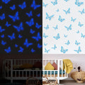 SAOROPEB Glow in The Dark 3D Butterfly 24 Pcs 3 Sizes, Luminous Butterfly Stickers for Ceiling or Wall, Glow in The Dark Party Supplies, Removable Luminous Stickers for Kids Babys Nursery (Blue)-Ruum Studio Home