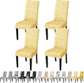 JQinHome Pattern Chair Covers for Dining Room Set of 6, High Stretch Removable Washable Parsons Chair Slipcover for Home Party Hotel Wedding Ceremony (Quicksand Beige,6PCS)-Ruum Studio Home