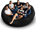 Bean Bag Chair for Adults 8FT,Soft Removable Cover for Teens/Girls Bedroom,Fluffy Giant Round Floor Beanbag Lounger Chairs (No Filler,Black)-Ruum Studio Home