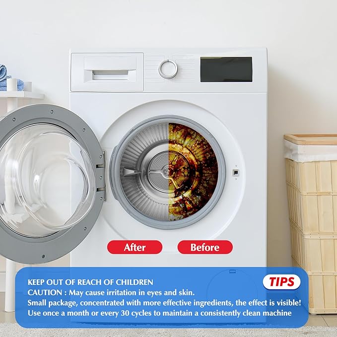 USKICH Washing Machine Cleaner Descaler 40 Pack-Deep Cleaning Tablets For HE Front Loader & Top Load Washer,Washer Machine Cleaning Tablets Clean Inside Drum and Laundry Tub Seal,Septic Safe-Ruum Studio Home