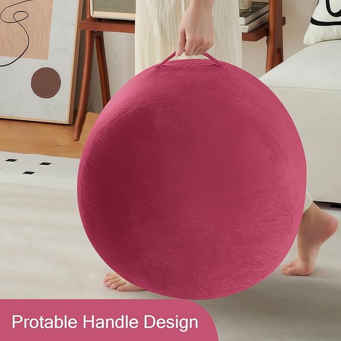 MeMoreCool Round Stuffed Pouf Ottoman Foot Rest, Floor Pouf Foot Stool with Soft Foam Chunk Filling, Small Round Ottoman Footstool Circle Footrest for Living Room-Ruum Studio Home