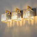 Modern Bathroom Vanity Light 3-Lights Black Gold Crystal Wall Lamp Bathroom Modern Crystal Vanity Lighting-Ruum Studio Home