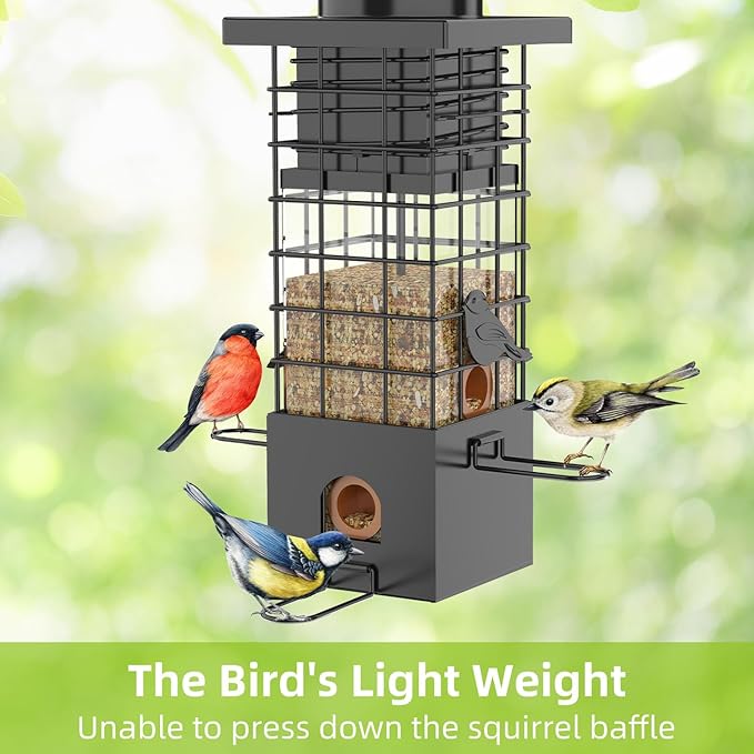 KRUOO Metal Squirrel Proof Bird Feeder for Outdoors Hanging,Wild Bird Feeders for Outside, 2.5 lb Capacity-Ruum Studio Home