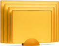 SMIRLY Plastic Cutting Board Set with Holder 4 Pieces, Non-Slip Dishwasher Safe Chopping Boards for Kitchen, Yellow-Ruum Studio Home