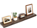 Floating Shelves for Wall Decor, Rustic Solid Elm Wood Live Edge Floating Shelves Wall Mounted, Wall Shelves with Invisible Bracket for Living Room Bathroom Bedroom Kitchen, 40 Inch Set of 1, Walnut-Ruum Studio Home