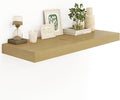 Heimlove Oak Bathroom Shelves Floating Shelves for Wall Shelf Over Toilet Long Wall Mounted Modern Farmhouse,48 x 12 Wall Shelves with Invisible Brackets for Living Room, Kitchen, Bedroom-Ruum Studio Home