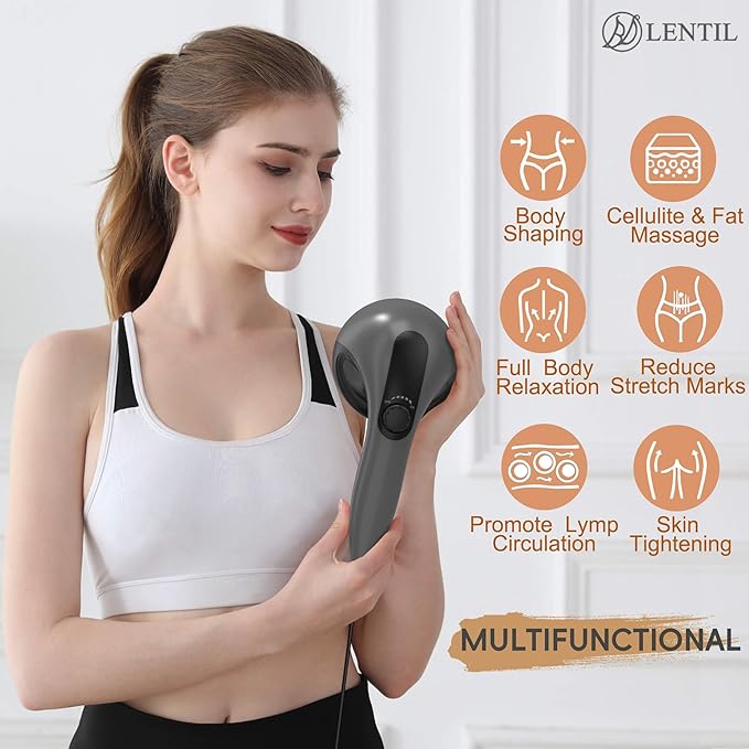 Handheld Cellulite Massager, Lymphatic Drainage Massager, Body Sculpting Machine with Lipo Roller for Stomach Belly Butt Arm Leg Fat, Wide Area Electric massagers vibrating Used at home Black-Ruum Studio Home