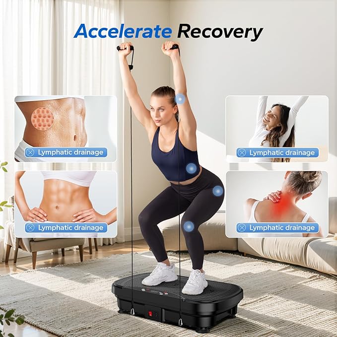 MERACH Vibration Plate Exercise Machine, Vibration Plate for Lymphatic Drainage Weight Loss, Vibrating Plate Exercise Machine with Bluetooth and LED Display, Workout Equipment for Women Men Home-Ruum Studio Home