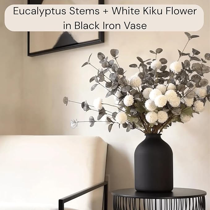 RyddeligHome 6 Branches Artificial Long Eucalpytus Stems for Tall Vase, Eucalyptus Centerpieces for Tables, 23" Dusty Green Faux Stems for Vase, Realistic Greenery Branches Fillers for Home Décor-Ruum Studio Home