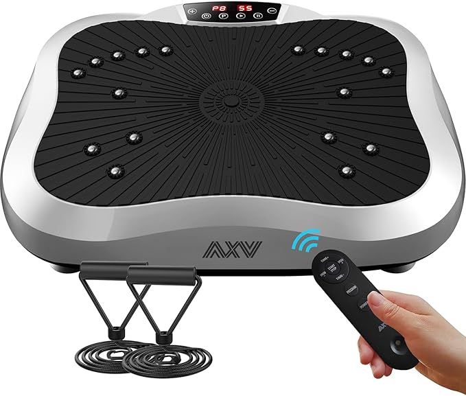 AXV Vibration Plate Exercise Machine Whole Body Workout Vibrate Fitness Platform Lymphatic Drainage Machine for Weight Loss Shaping Toning Wellness Home Gyms Workout-Ruum Studio Home
