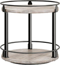 Lazy Susan Organizer, Rotating Spice Rack, 2 Tier Spice Turntable Organizer, Industrial Turntable Spice Holder, for Kitchen Countertop and Cabinet, Compact and Versatile, Greige SR22BG-Ruum Studio Home