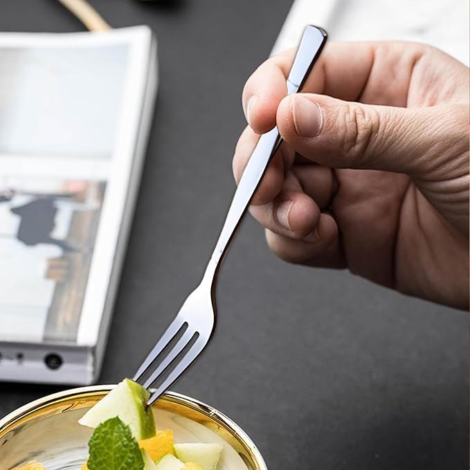 Crab Stainless Steel Forks,Escargot Fork 3 Prong Tasting Appetizer Forks Portable Cocktail Salad Fruit Forks for Party Travel,Set of 12, 5 Inches (12 Pcs)-Ruum Studio Home