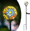 Afirst Solar Lights Outdoor Decorative - Solar Gazing Ball Mosaic Garden Stakes Flower Decorative Lights Waterproof for Pathway Yard Lawn Decoration Yellow-Ruum Studio Home