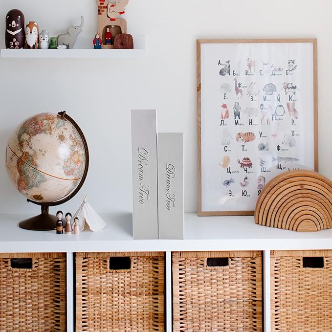 Decorative Book Boxes: Faux Books for Coffee Tables and Bookshelves, Home Decor Set of 2 Fashion Storage Boxes (Dream Tree)-Ruum Studio Home