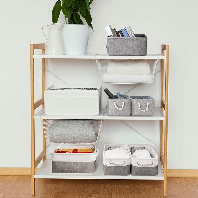 TheWarmHome Storage Bins - 3PCS Fabric Storage Baskets for Organizing Shelves | Large Basket Closet Organizer for Home Shelf Dog Laundry Organization | Collapsible Storage Cubes W/Handles-Ruum Studio Home