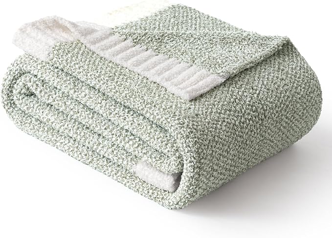 MIULEE Sage Green Super Soft Throw Blanket for Bed, Twin Size Cozy Fluffy Warm Blankets Knit Blankets for Couch, Sofa, Chair, Living Room, Camping, Picnic, 60 x 80 inch-Ruum Studio Home