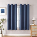 ChrisDowa Small Window Curtains 40 inches Long for Bedroom - Grommet Short Thermal Insulated Room Darkening Curtains for Kitchen (2 Panels, Stone Blue, 29 x 40 Inch)-Ruum Studio Home