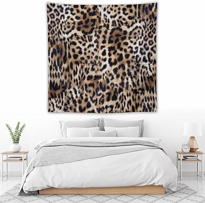 HZOHNAGO Leopard Print Tapestry Nature Wildlife Vintage Cheetah Fur Spot Animal Skin Wild Animals Spots Printed Wall Tapestry Painting Wall Hanging for Bedroom Living Room Dorm 60" W x 60" H-Ruum Studio Home