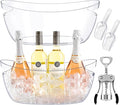 Ice Buckets for Parties,Ice Bucket Bowls of 2pcs with Scoops(2pcs)&Metal Wine Bottle Opener,5.5L Large Clear Acrylic Ice Champagne Buckets Tub for Parties,Mimosa Bar Supplies,Beer,Beverage&Drinks-Ruum Studio Home