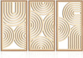 IARTTOP Large Boho Wood Wall Art Set of 3 Framed Wooden Mid-century Modern Wall Decor Minimalist Modern Abstract Geometric Decor for Living Room Bedroom Office-16x32 Inch-Ruum Studio Home