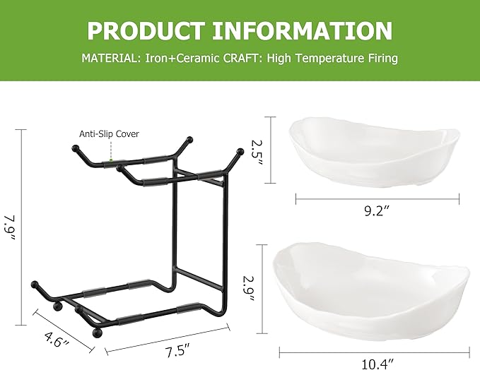 HBlife Fruit Bowl for Kitchen Counter - 2 Tier Ceramic Fruit Rack, Fruit Basket for Fresh Fruit&Veggies, Tiered Fruit Platter Serving Trays for Party-Ruum Studio Home