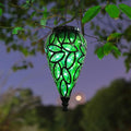 SUNNYPARK Outdoor Plastic Solar Hanging Lantern, 15 Cool White LEDs Twinkle Effect Tear-Shaped Hanging Lantern Decor Garden Decorative Solar Lights for Backyard, Patio and Lawn-Ruum Studio Home