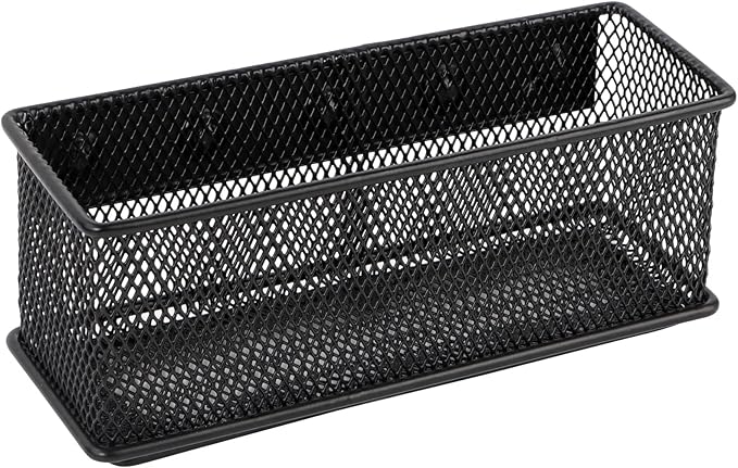 6.29'' × 2.28'' × 2.48 Black Magnetic Basket for Refrigerator Magnetic Locker Organizer for Home Office Accessories, Magnetic Basket for Whiteboard-Ruum Studio Home