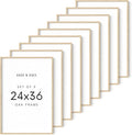 HAUS AND HUES Square Picture Frames 24 x 36 Set of 9 - Photo Gallery Wall Frame Set, Wood 24x36 Frames, 24 x 36 Frames Gallery Wall Set, 24x36 Frame with Mat, Square Frames 24x36 (Beige Oak Frames)-Ruum Studio Home