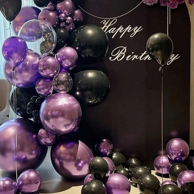 130pcs Metallic Purple Balloons Different Sizes 18" 12" 10" 5" Chrome Purple Latex Balloon Garland Arch Kit for Birthday Baby Shower Graduation Wedding Gender Reveal Party Decorations-Ruum Studio Home